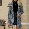 thumbnail image 2 of Defitshape Women's Open Front Cardigan Sweater Plaid/ Stripe/ Houndstooth Long Sleeve Coat Printed Style4 Large, 2 of 5