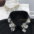 thumbnail image 7 of LoudSung Fake Collar Detachable Half Shirt Blouse False Collar Bead Rhinestones Crystals Decorative Dickey for Women Girls, 7 of 7