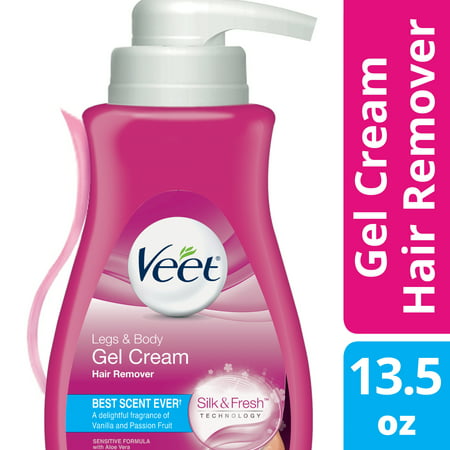 Veet Gel Hair Remover Cream for Legs and Body, Sensitive Formula - 13.5 fl oz (400 (Best Hair Removal Cream For Coarse Hair)