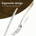 thumbnail image 4 of GPED 20 Piece Silverware Set, Stainless Steel Flatware Set for 4, Mirror Tableware Set with Gold Accents, Great for Family Gatherings & Daily Use, Gold, 4 of 7