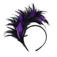 thumbnail image 2 of Bandeau Violet Vintage Coloré avec Plumes d'Autruche, 2 of 6