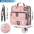 thumbnail image 2 of FORMRS Zipper Binder with Shoulder Strap 2-inch Ring 500 Sheet Capacity File Bag, Brown Hand Drawn Cups, 2 of 5