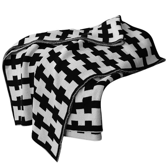 Generic Black & White Mix Color Throw Blanket Knitted Blanket Sofa Blanket Wool Blanket Air Conditioner Wool Blanket Soft Throw Blanket Warm Cozy Lightweight Blanket 51.81*70.87inch