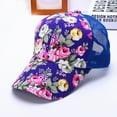 thumbnail image 4 of ZHENHONG Womens Baseball Caps Flower printing Sun Hat Summer Outdoor Sports Hat Casual Floral Headwear Purple, 4 of 5
