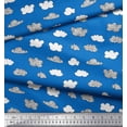 thumbnail image 3 of Soimoi Blue Poly Georgette Fabric Cloud Nature Print Fabric by the Yard 52 Inch Wide, 3 of 5