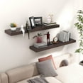 thumbnail image 2 of Fun Memories 36 inch Floating Shelves, 8 inch Deep Rustic Wood Wall Shelves Set of 2,Walnut, 2 of 5