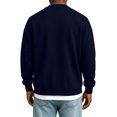 thumbnail image 4 of V‑Neck Loose Fit Cardigan for Men Long Sleeve Button Down Casual Coat Soft Stretch Fall Basic Jacket for Work Travel Hiking Daily Wear,S,Navy, 4 of 9