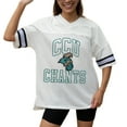 thumbnail image 3 of Women's Gameday Couture White Coastal Carolina Chanticleers Iconic Oversized Fashion Jersey, 3 of 5