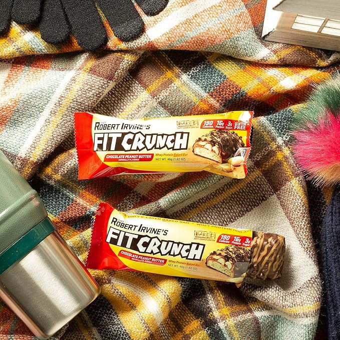 FITCRUNCH High Protein Baked Bar, Chocolate Peanut Butter, 16g Protein, 1.62 oz, 12 Count