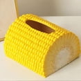 thumbnail image 4 of Corn-Shaped Plastic Tissue Box Cover with Drawer Storage, Yellow Desktop Coffee Table Tissue Holder for Living Room Office Decor, 4 of 6