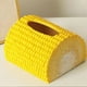 thumbnail image 4 of Caja de pañuelos de maíz de gran capacidad, de plástico amarillo, 15 x 12 x 9,5 cm, para escritorio, sala de estar, soporte decorativo (1 unidad) Yulucky, 4 of 6