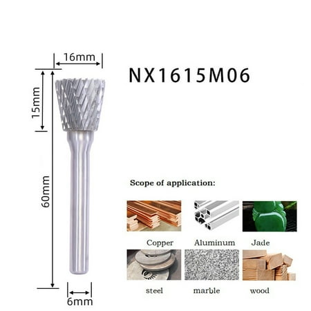 

GLFILL 1Pc Rotary Burr Cutter Rotary File Milling Cutter Engraving Drill Bit N Type