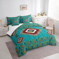 thumbnail image 2 of jejeloiu Southwestern Tribal 7-Piece Twin Bedding,Geometric Print Bedding Comforter Set For Boys,Turquoise Red,Reversible, 2 of 7