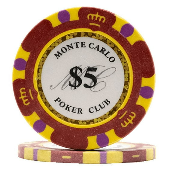DA VINCI 14 Gram Clay Monte Carlo Poker Club Poker Chips Pack of 50 Red Chips