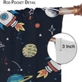 thumbnail image 6 of Cartoon Outer Space Curtains, Kids Cute Galaxy Universe Cosmos Rocket Star Moon Space Graffiti Print Window Treatments for Boys Girls Bedroom Living Room 84x84in, 6 of 6