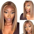 thumbnail image 5 of Teissuly Wig Women's Fashion Center Split Head Shoulder Length Clavicle Hair High Temperature Silk Wig Full Head Cover, 5 of 9