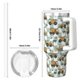 thumbnail image 4 of Daiia Construction Vehicle Printed 40 oz Tumbler with Handle,Ice Bully Insulated Tumbler 2 in 1 Lid Insulated Water Bottle Stainless Steel Travel Coffee Mug, 4 of 8