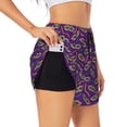thumbnail image 3 of Lsque Carnival Masks and Beads Printed Women's Running Shorts with Liner Pockets,Elastic Quick Dry Workout Athletic Gym Yoga Shorts,Womens High Waist Shorts-X-Large, 3 of 9