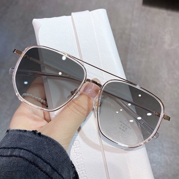 Gafas Que Cambian De Color Para Hombres Miopía Grado Marco Grande Ultraligero Hermoso anti-Azul Luz Protección De Los Ojos Espejo Plano
