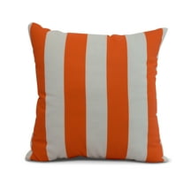 Simply Daisy, 16" x 16" Rugby Stripe, Stripe Print Outdoor Pillow, Orange