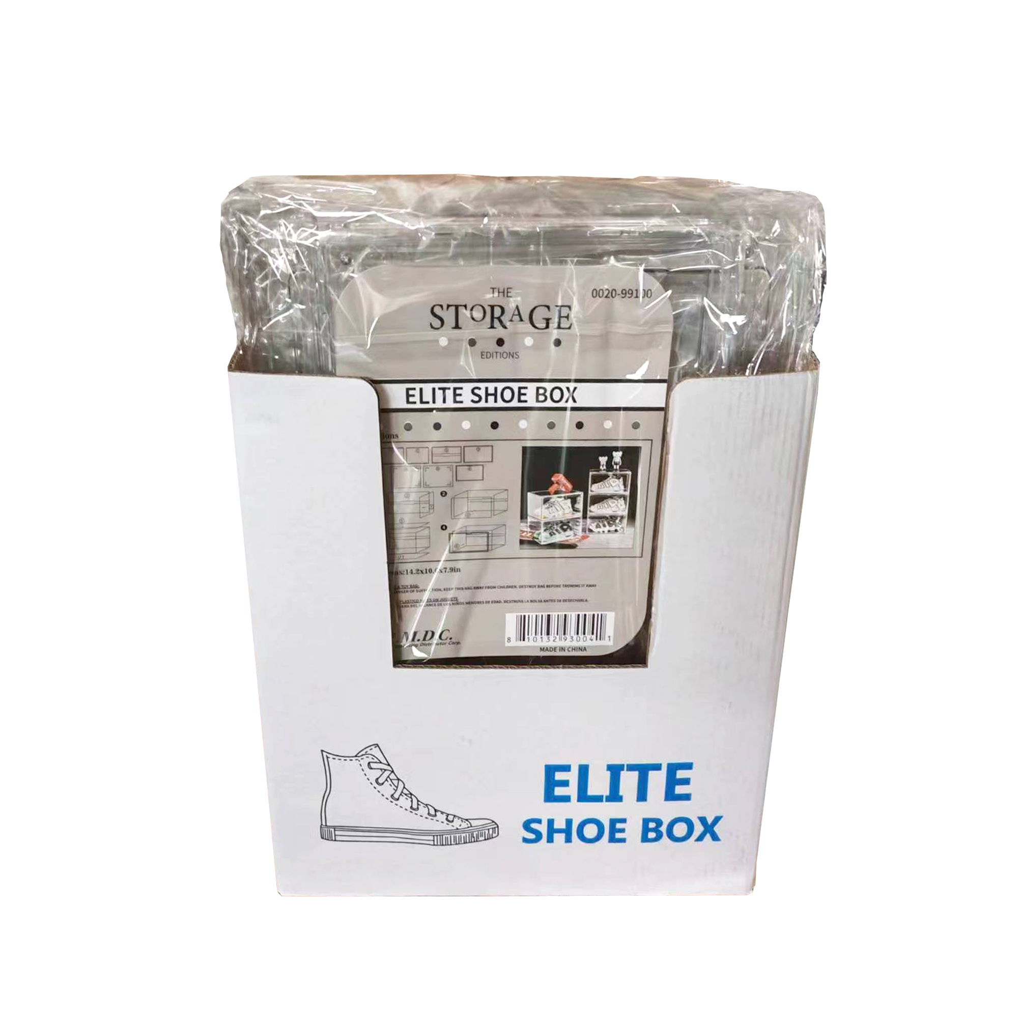 Elite Shoe Box, Plastic, 15.36"x12.21"x1.97", The Storage Editions, Use by Adults