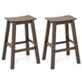 thumbnail image 1 of Costway 29" Patio Bar Stool Set of 2 with Curved Seat & Footrests for Backyard Outdoor Brown, 1 of 8