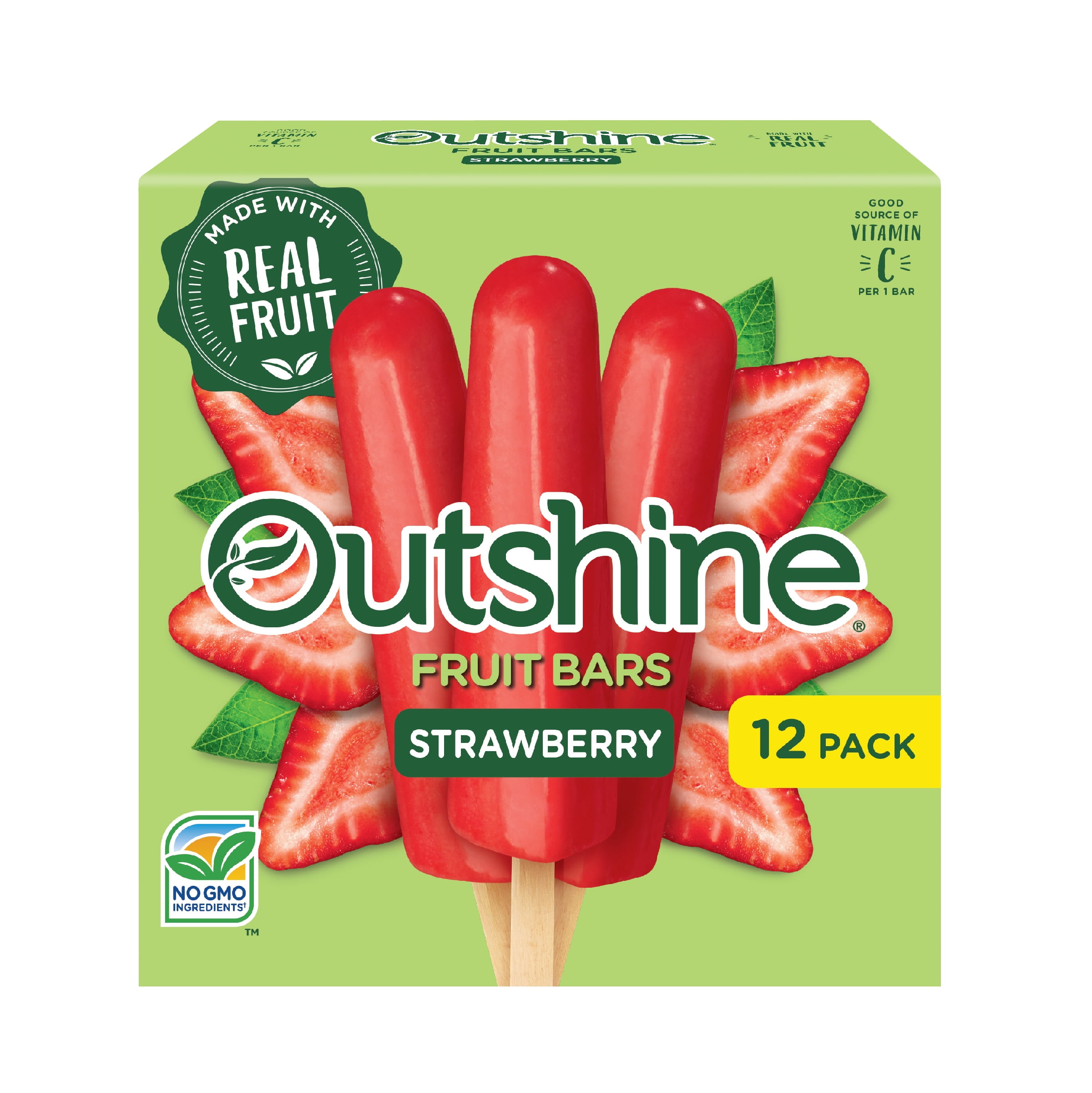 Outshine Strawberry Frozen Fruit Bars Bullet Pack, 12 Count