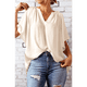 thumbnail image 4 of Blusas Elegantes e Informales para Mujer, -Verano 2025, Cuello en V, Corta, Blusas de Informales para Negocios. Beige M, 4 of 7