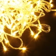 thumbnail image 2 of EeaseMX Guirnalda de luces LED de 10 m con forma de carámbano, cortina de cascada, decoración para bodas, fiestas, jardín y hogar, con enchufe europeo (blanco cálido), 2 of 8