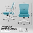 thumbnail image 3 of COOLHUT Office Chair, 300LBS Ergonomic Desk Chair with Adjustable Lumbar Support, Mesh Computer Chair, Executive Chairs for Home Office Comfortable Lumbar Support 8-Year Warranty, Blue, 3 of 12