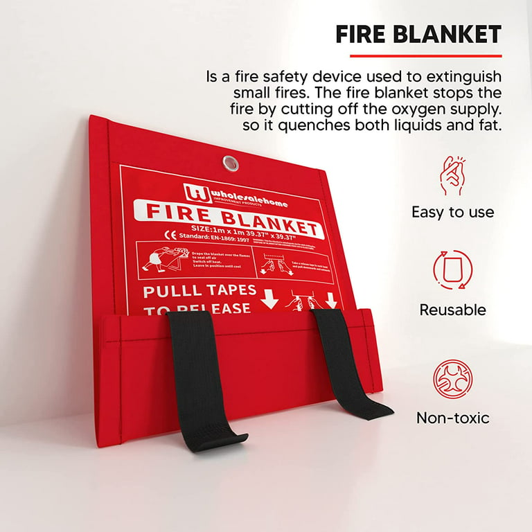 Large Fire Blanket Fireproof Quick Release Protection Kitchen