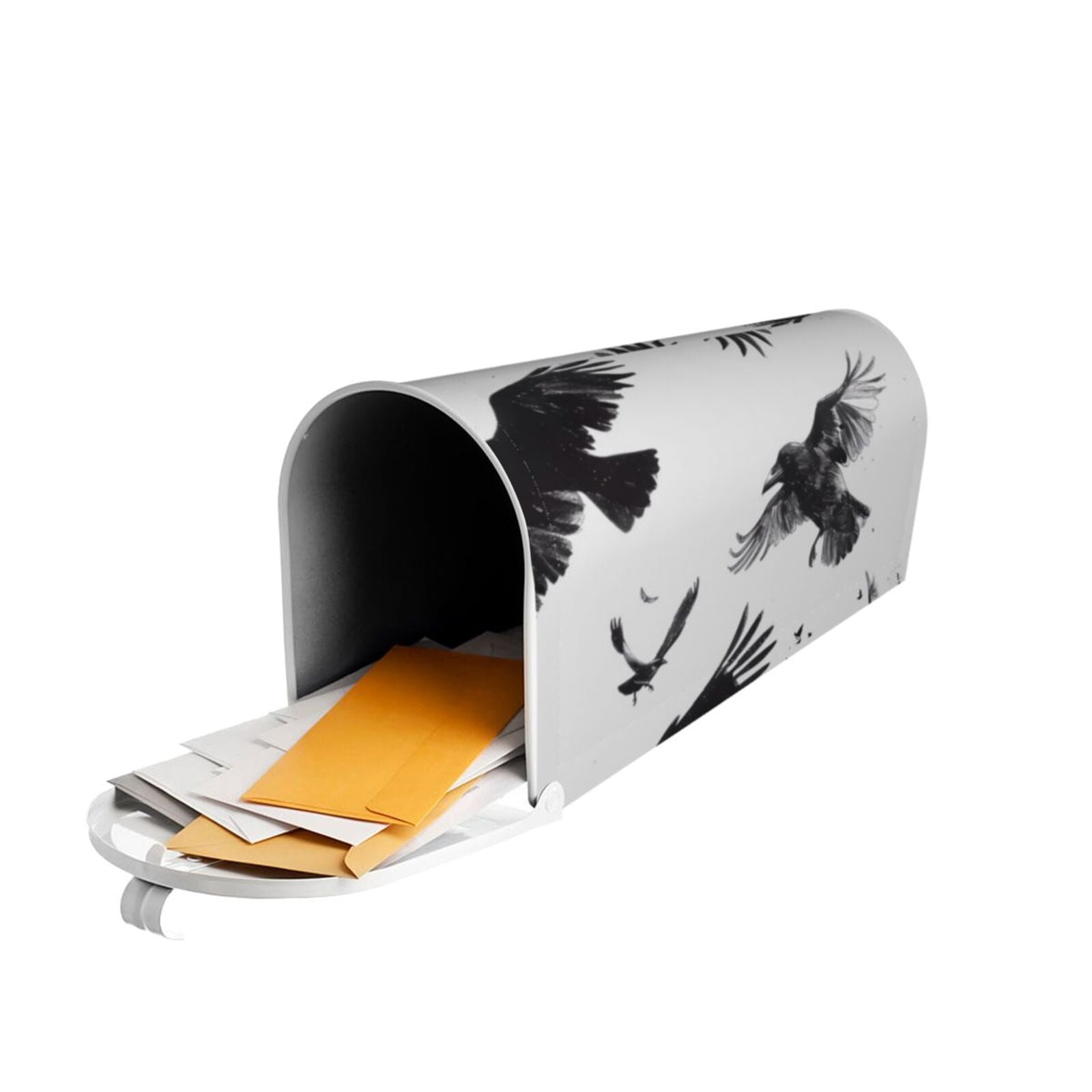 Rateoe Monochrome Flying Ravens Printed Mailbox Covers - Easy to Install Fall, Winter, Spring, Summer Mailbox Cover - Weather and UV-Resistant Mailbox Decor - Mailbox Magnetic Covers-