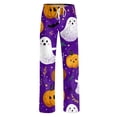 thumbnail image 5 of Fabrcox Halloween Women Pajama Pants Funny Ghost Pumpkin Spider Web Women Sleep Pants Fall Winter Festival Comfy Womens Lounge Pants Purple M, 5 of 6