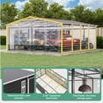 thumbnail image 6 of Mellcom 20'x20' Metal Carport, Large Heavy Duty Double Car port Garage Shed with Double Doors and Side Entry for Cars & Trucks, Gray, 6 of 10