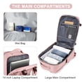 thumbnail image 4 of Mochila de viaje Coofay Personal Item para mujer rosa, 4 of 7