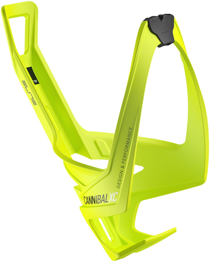 Yellow Flou/Black Graphic Elite Cannibal XC Water Bottle Cage