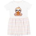 thumbnail image 3 of Inktastic Sloth Pizza Girls Toddler Dress, 3 of 5