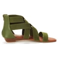 thumbnail image 2 of Dream Pairs Women's Elastic Classic Gladiator Ankle Strap Low Wedges Flat Sandals Elastica8, 2 of 5
