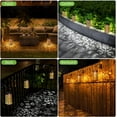 thumbnail image 5 of ROSHWEY Solar Hanging Lanterns, 2 Pack Outdoor Solar Lights Decorative Lantern Waterproof with Handle for Garden Table Patio Yard Porch Fence Pathway, Petal Pattern, 5 of 7