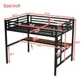 thumbnail image 5 of Metal Twin XL Size Loft Bed  with Power Outlet and LED Lighted, Space-Saving, Noise Reduced, Black, 5 of 10