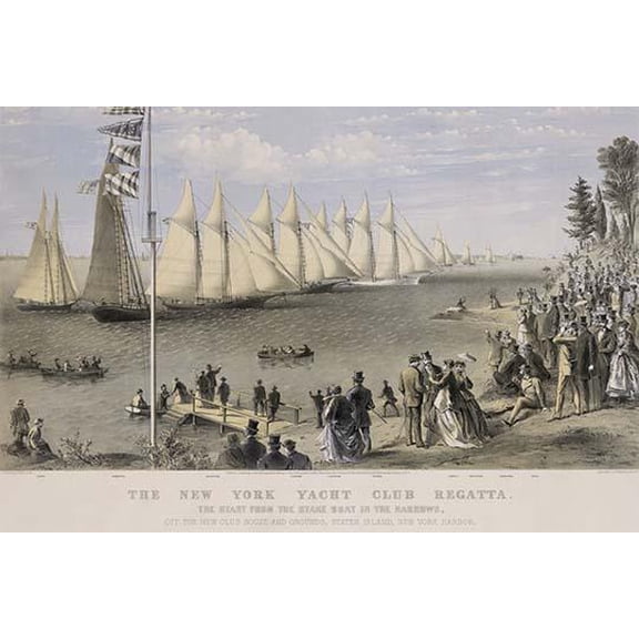 The New York yacht club regatta- Fine Art Canvas Print (20" x 30")