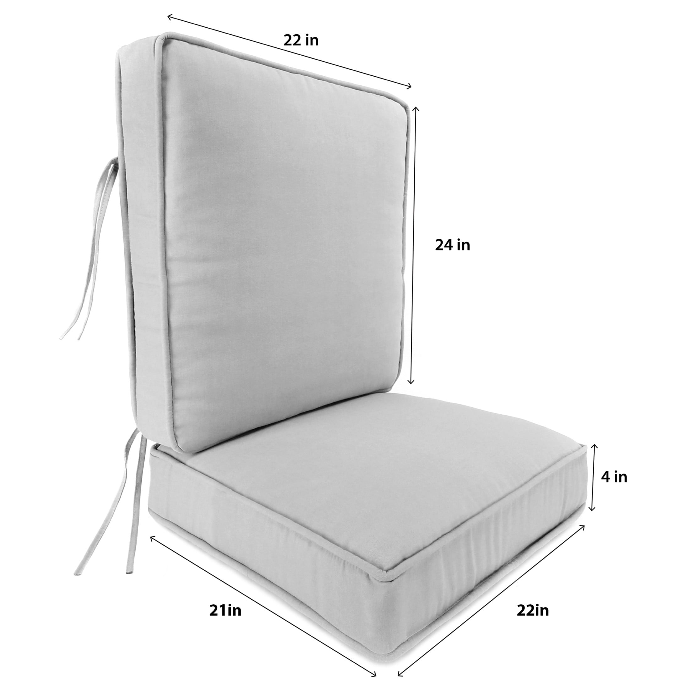 Jordan Manufacturing Sunbrella 45" x 22" Canvas Navy Solid Rectangular Outdoor Deep Seat Chair Cushion Set with Ties and Welt