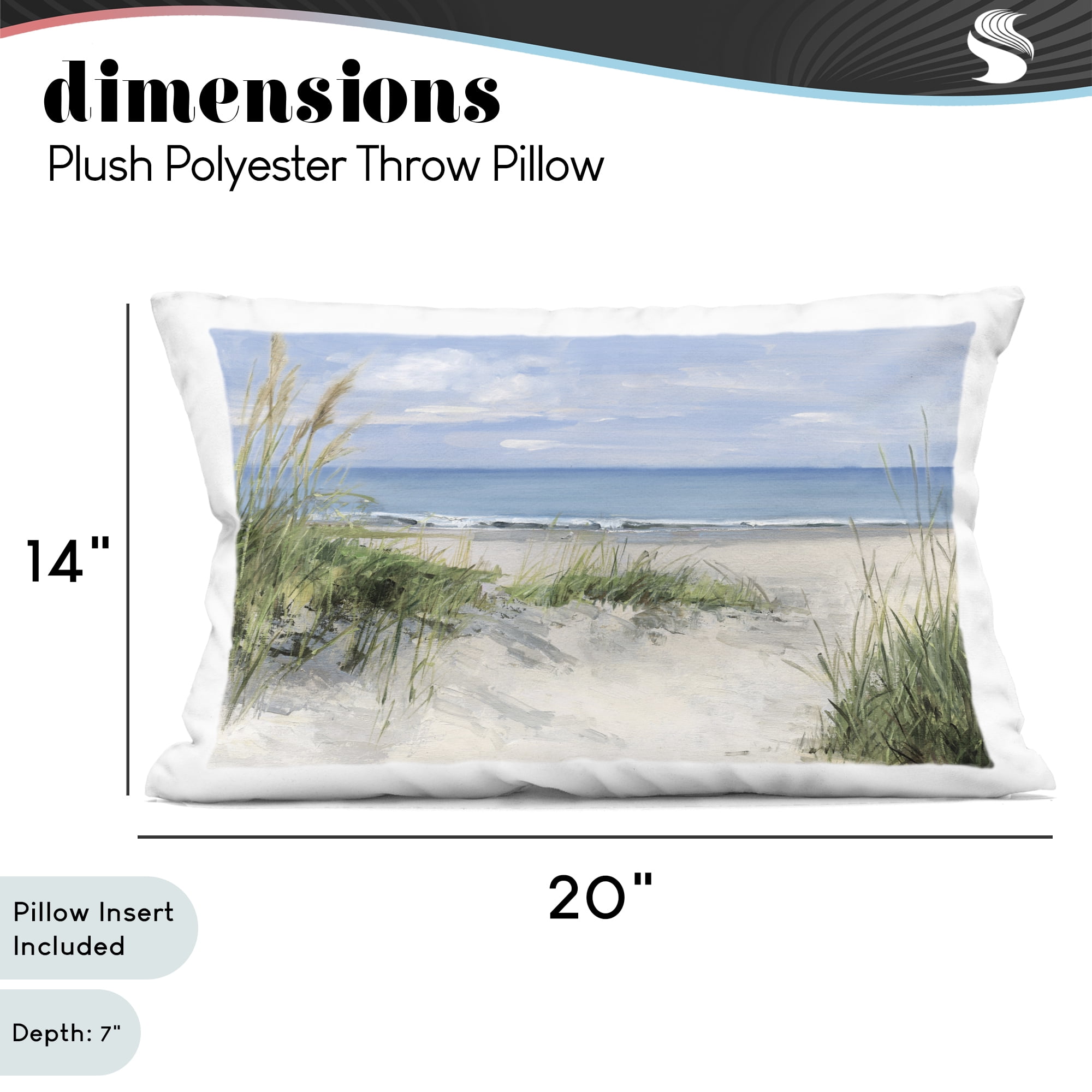 Stupell Industries Tall Grasses by Beach Coast Decorative Printed Throw Pillow, design by Sally Swatland, 14 x 7 x 20