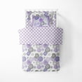 thumbnail image 4 of Bacati - 5 pc Toddler Bedding/Sheet Set 100% Cotton Percale, Watercolors Flowers Purple Gray, 4 of 31