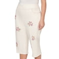 thumbnail image 4 of Alfred Dunner Womens Plus-Size Floral Cross Stitch Super Stretch Denim Capri, 4 of 4