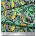 thumbnail image 2 of Soimoi Green Poly Georgette Fabric Leaves & Floral Print Fabric by The Yard 52 Inch Wide, 2 of 3