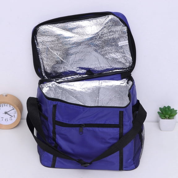 FUEENIRVA Soft Handle Meal Pack Oxford Cloth Ice Pack Cooler Bag for Camping Hiking and Picnics Blue
