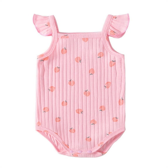 Siilsaa Girls Bodysuit Baby Girls Floral Cute Short Sleeve Romper Bodysuit Clothes Pink,66