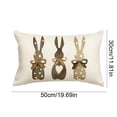 thumbnail image 4 of Yhmxh Easter Bunny Throw Pillow Cover, 12 x 20 Inch Cute Rabbit Rectangle Linen Cushion Case, Wildflowers Throw Pillow Case Decoration, Holiday Farmhouse Decoration for Bed Sofa Couch, 4 of 7