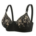 thumbnail image 2 of SROBPTY Plus Size Bra for Women, Womens Push Up Bra, Women's Adjustable Breathable Thin Lace Push Up Wireless Comfortable Daily Bras Black,42/95BC, 2 of 3
